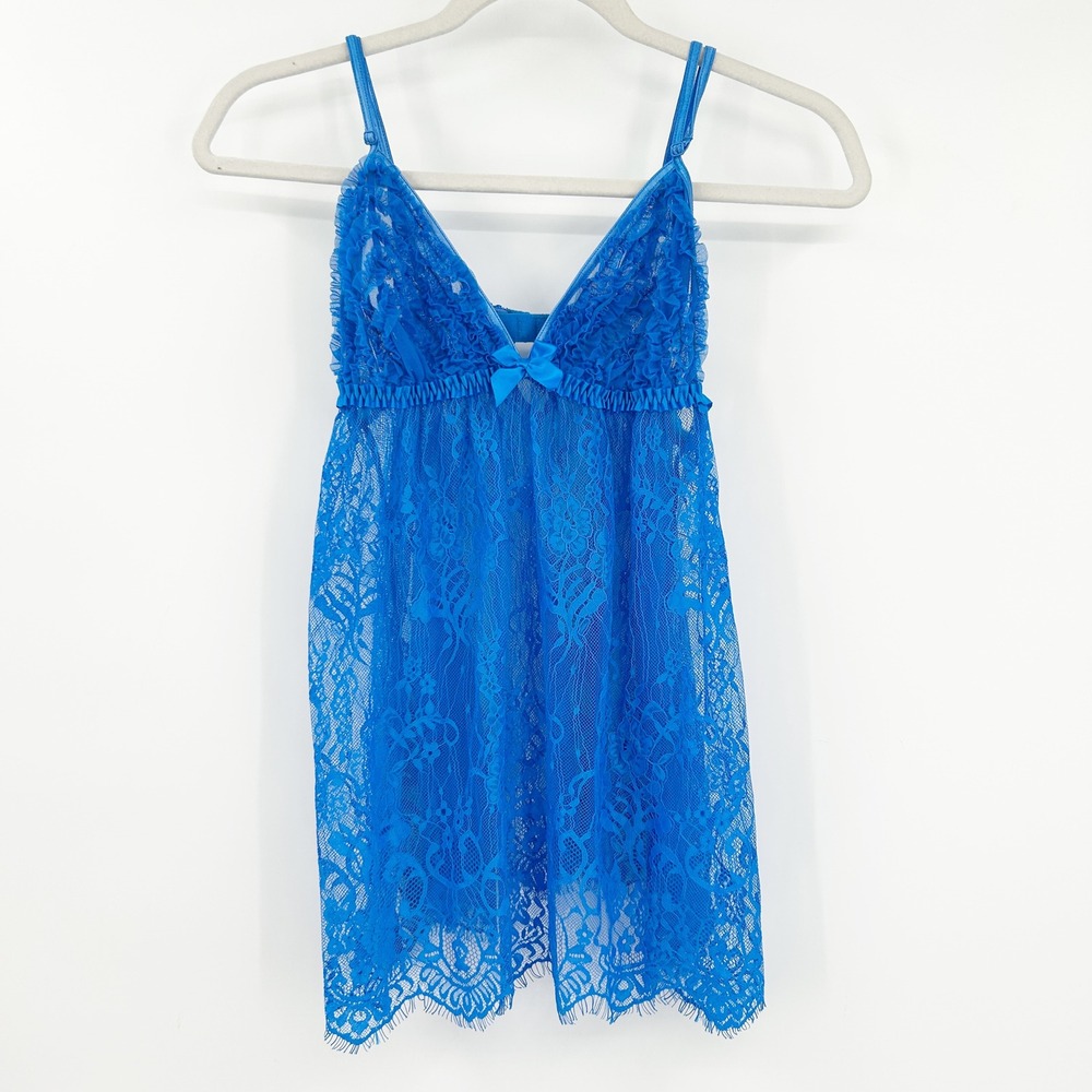 Frederick's of Hollywood Womens Lace Babydoll Chemise Lingerie Slip Dress Size M